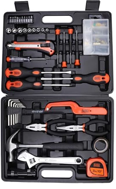 Handgereedschapset 126-delig - Oranje en Zwart, Compleet Gereedschap voor Elke Klus