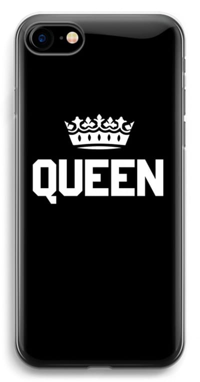 Case Company® - Hoesje geschikt voor iPhone SE 2020 hoesje - Queen zwart - Soft Cover Telefoonhoesje - Bescherming aan alle Kanten en Schermrand
