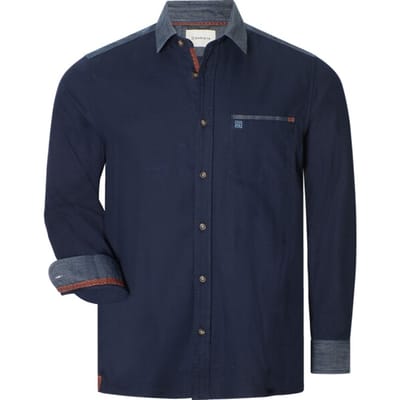 Babista herren Overhemd - 39/40 - donkerblauw - Plus Size