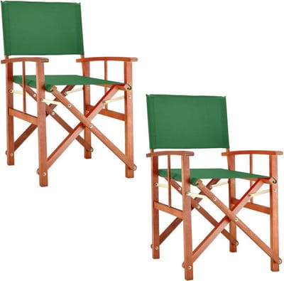 Casaria Tuinstoel 2 St. - FSC®-Gecertificeerd Eucalyptushout – Groen