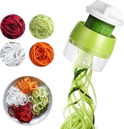 Handheld Spiralizer Groente Slicer - 4-in-1 Verstelbare Spiral Cutter voor Pasta, Spaghetti, Groenten en Fruit zoals Wortel, Komkommer, Aardappel en Courgette