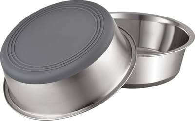 Set van 2 Roestvrijstalen Voerbakken Hond of Kat 900ml Antislip