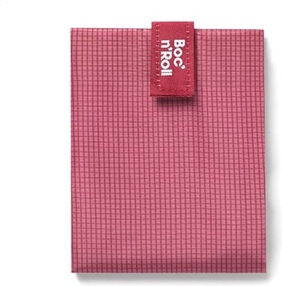 Boc’n’Roll Active Granate - Herbruikbaar Boterhamzakje en Snackverpakking - Sluiting met klittenband - BPA-vrij - Waterdichte binnenlaag - Wasbaar tot 60°C