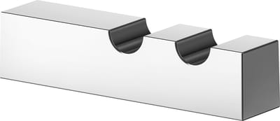 KEUCO Dubbele handdoekhaak van metaal, hoogglans verchroomd, voor badkamer, met twee haken voor handdoeken en badjassen, wandhaken, Edition 90 Square