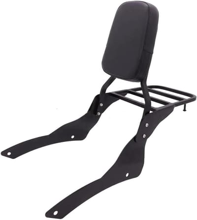 Passagierskussen Motor - Rugleuning Sissybar - Comfortabel Rijden - Afneembaar Bagagerek - 343 kg - Zwart