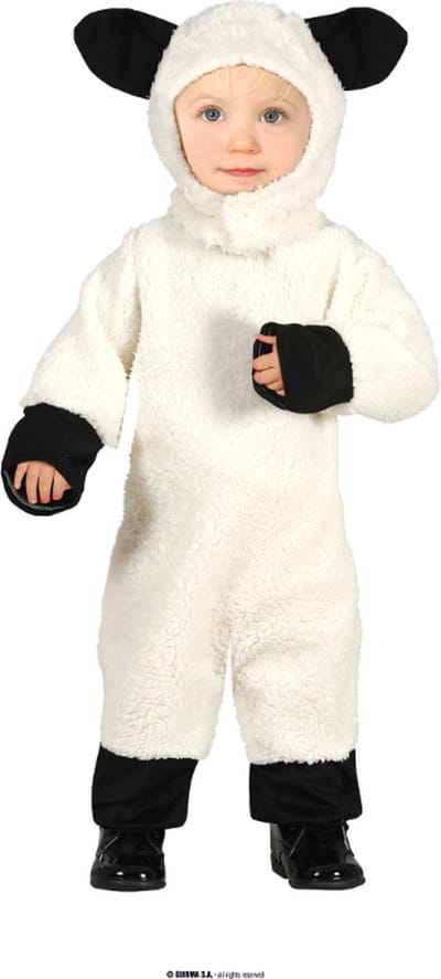 Fiestas Guirca - Jumpsuit baby schaap 12-18 maanden - Carnavalskleding - Carnaval - carnavalskleding 2027 - Carnaval kostuum