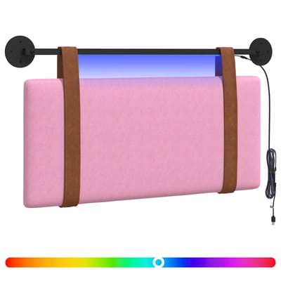vidaXL - Hangend - hoofdbord - Met - LED-verlichting - Roze - Antiek - PU