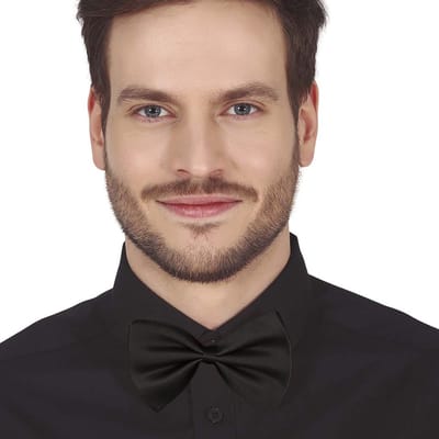 Fiestas Guirca Carnaval verkleed vlinderstrikje - zwart - polyester - volwassenen/unisex