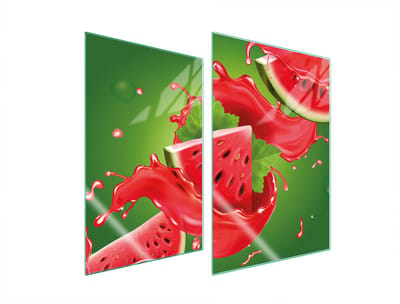 TMK ArtDeko Serie - Glazen Beschermplaat - 2x35x52 cm - Arbuz Motief - Gehard Glas