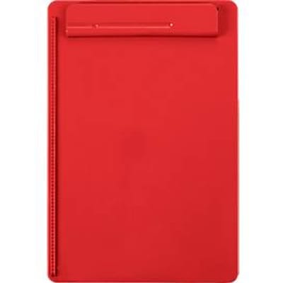 Klembord MAULgo Recycling, A4, klembreedte 8 mm, met papierstop links & klemhouder voor schrijfwaren, 90 % gerecycled kunststof, rood