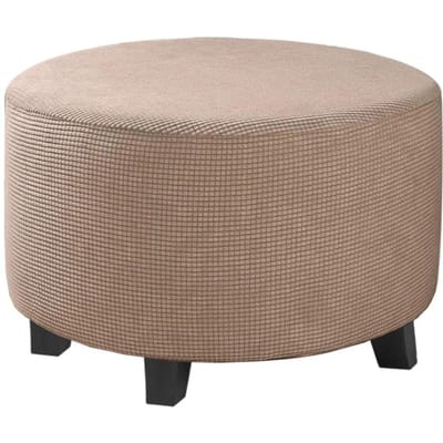 Jacquard Ottoman Hoes Stretch Ottoman Sliphoes Ronde Ottoman Opberghoes Opvouwbare Krukhoezen Meubelbeschermer Hoes M