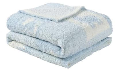 Zachte en warme chenille babydeken - blauw 75 x 100 cm