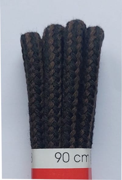 Ronilux Veter - Bruin/Zwart - Meerkleurig - Rond - Koord Veters - Lengte 90 cm - Dikte 4 mm - Bergschoen - Wandelschoen - Schoenveter
