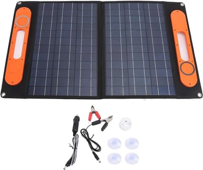 Zonnepaneel 100W - Opvouwbare Oplader - Energie Opwekken - Monokristallijn Silicium - 45 x 43 x 3 cm - Zwart