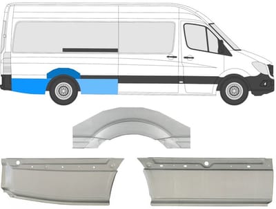 Reparatiepaneel achterspatbord voor Volkswagen Crafter 2005-2017 / Rechts / Set