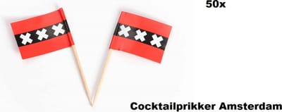 50x Cocktailprikker Amsterdam - Cocktail prikker Hoofdstad festival party fun winterfeest thema feest