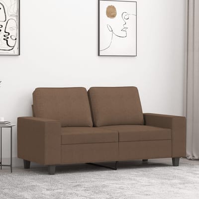 vidaXL - Tweezitsbank - 120 - cm - stof - bruin