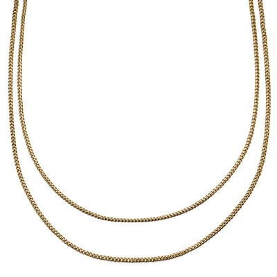 Rico Gelaagde Goudkleurige Dubbele Schakelketting