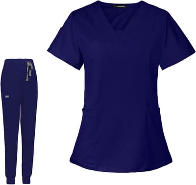 Allecto Plus - Scrubs Set voor Vrouwen met Medische Kleding en Stretch Yoga Jogger Broek