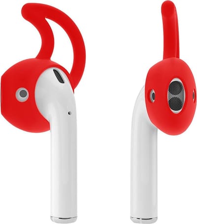 KELERINO. Anti-slip siliconen earhooks / earhoox / oorhaken geschikt voor Airpods 1 & 2 - Rood