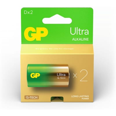 GP Alkaline Ultra D Mono Batterijen (2-pack)
