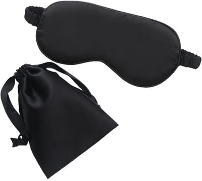 Oneay Slaapmaskers voor dames, oogmasker, zijden slaapmasker, huidvriendelijk slaapmasker voor heren, ultrazacht slaapmasker, draagbaar oogmasker met elastische bandjes voor ploegendienst (Zwart)