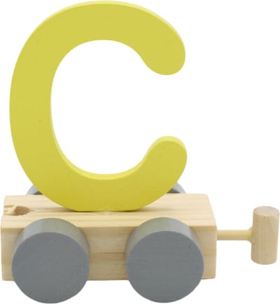 Lettertrein C geel | * totale trein pas vanaf 3, diverse, wagonnetjes bestellen aub
