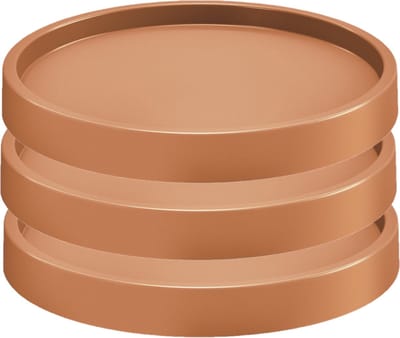 Plantenonderzetter/multiroller - 3x stuks - rond - terracotta - kunststof - 45 cm - Trolleys voor kamerplanten