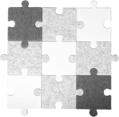 Vilt Puzzel Set - Decoratieve Tegels - Foto Presentatie - Zelfklevend Geluidsdempend - 28.5x20x0.5cm - Diverse Kleuren