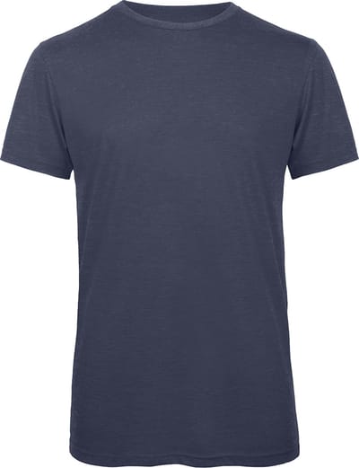 T-shirt met ronde hals 'Triblend men' B&C Collectie Heather Donkerblauw - S