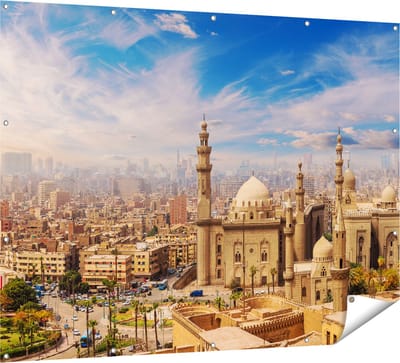 Gards Tuinposter Moskee in Cairo, Egypte - 160x120 cm - Tuindoek - Tuindecoratie - Wanddecoratie buiten - Tuinschilderij