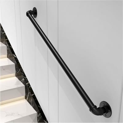 Trapleuninghouder - Leuninghouder trap - Veiligheid verbeteren - Voor binnen en buiten - 100 cm - Grijs