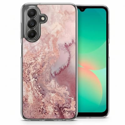 Hoesje - Geschikt voor Samsung Galaxy A26 / A17 - Marmer Design - Shockproof Telefoonhoes - Transparante Back Cover Roze