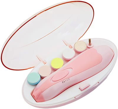 QTTVBTNA - Baby Elektrische Nagelvijl - Baby Nagelverzorging - Veilig & Stil - Voor Baby & Volwassene - Baby Cadeau - Met LED Lampje - Roze - 1 stuk