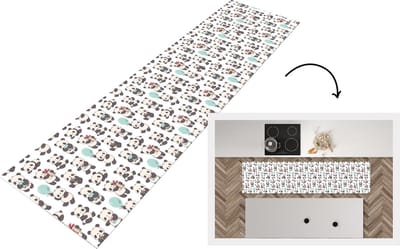 Keukenloper - Loper keuken - Cadeau - Panda - Patroon - 200x50 cm - Keukenloper vinyl