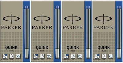 Parker S0116240 inktpatronen - Penvulling - Blauw - 4 x 5 stuks