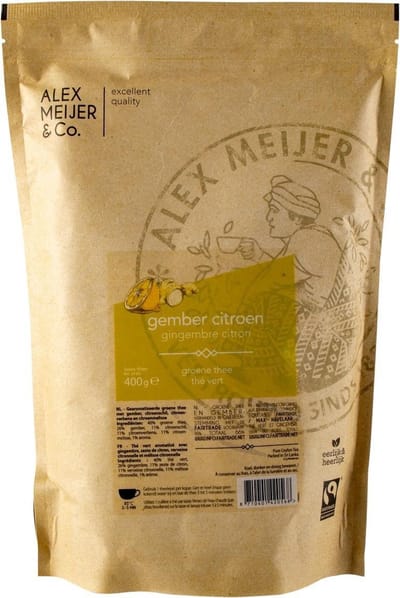 Alex Meijer Thee los groen-gember-citroen, FT - Zak 400 gram