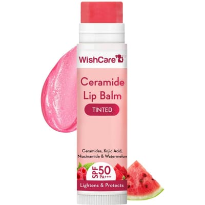 WishCare Getinte Ceramide Lippenbalsem SPF50 PA+++ met Kojiczuur Niacinamide 5g Verpakking van 1 voor Lipverlichting pink