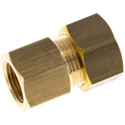 G 3/8'' x 15mm Messing Rechte Knelfitting 82 Bar DIN EN 1254-2 - FL2S-FO-B-038G-15