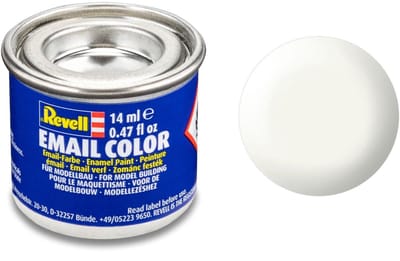 Revell Hobbyverf Enamel verf - #301 White - Satin - RAL9010 - Enamel - Verf potje - 14 ml