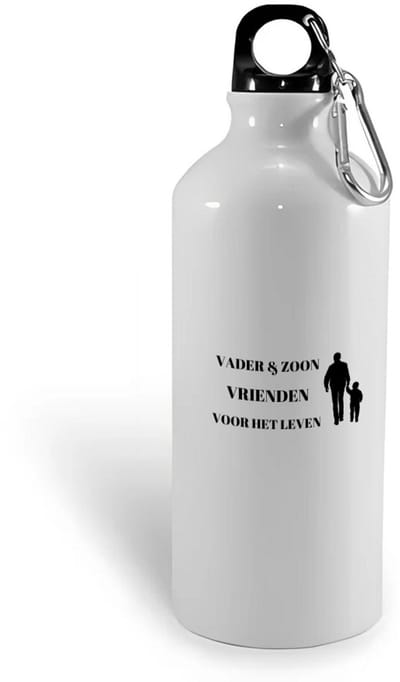 Hacebo® - vader en zoon vrienden voor het leven waterfles - Vriend - vader/zoon - vader cadeautjes - vaderdag - verjaardag - geschenk - kado - vader artikelen - zoon artikelen - zoon verjaardag - water fles - 400ML