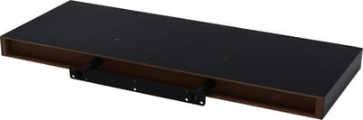 FLE - Zwevende wandplank 3,8 cm dik met onzichtbare montage zwart hoogglans 60 x 23,5 cm