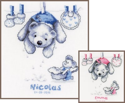 Vervaco - Telpakket kit - Geboorte - Babywas - PN-0011892 - Borduren - Borduurpakket - Borduurpakket geboorte - Borduurpakket volwassenen