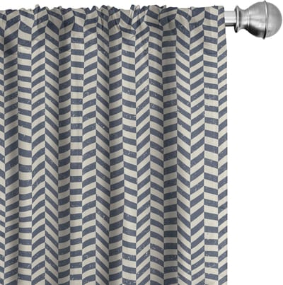 ABAKUHAUS Gordijnen – Grunge Zigzag, 2x75x245 cm – microvezel