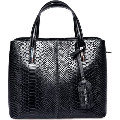 Roberta M Zwart Rundleer Tas
