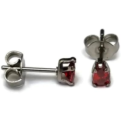 Rvs sieraden - Oorbellen - Rode zirkonia druppel oorbellen dames