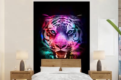 Behang - Fotobehang Kleuren - Tijger - Wild - Breedte 170 cm x hoogte 260 cm