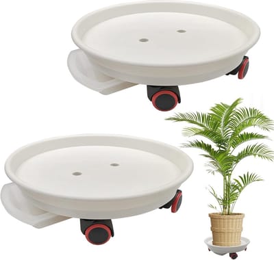 Plantenhouder met wielen - 2 stuks - Zware plantenwagen met watercontainer - Laadvermogen 50 kg