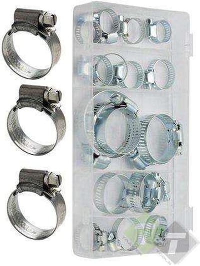 Slangklemmen set - 40 delig - 25, 27, 22, 35, 40, 12, 15, 20mm