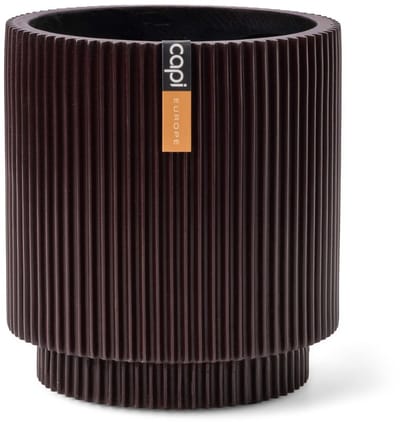 Capi Europe - Vaas cilinder Groove Colours - 11x12 - Zwart rood - Opening Ø - Bloempot voor binnen - 5 jaar garantie - BGVBR312
